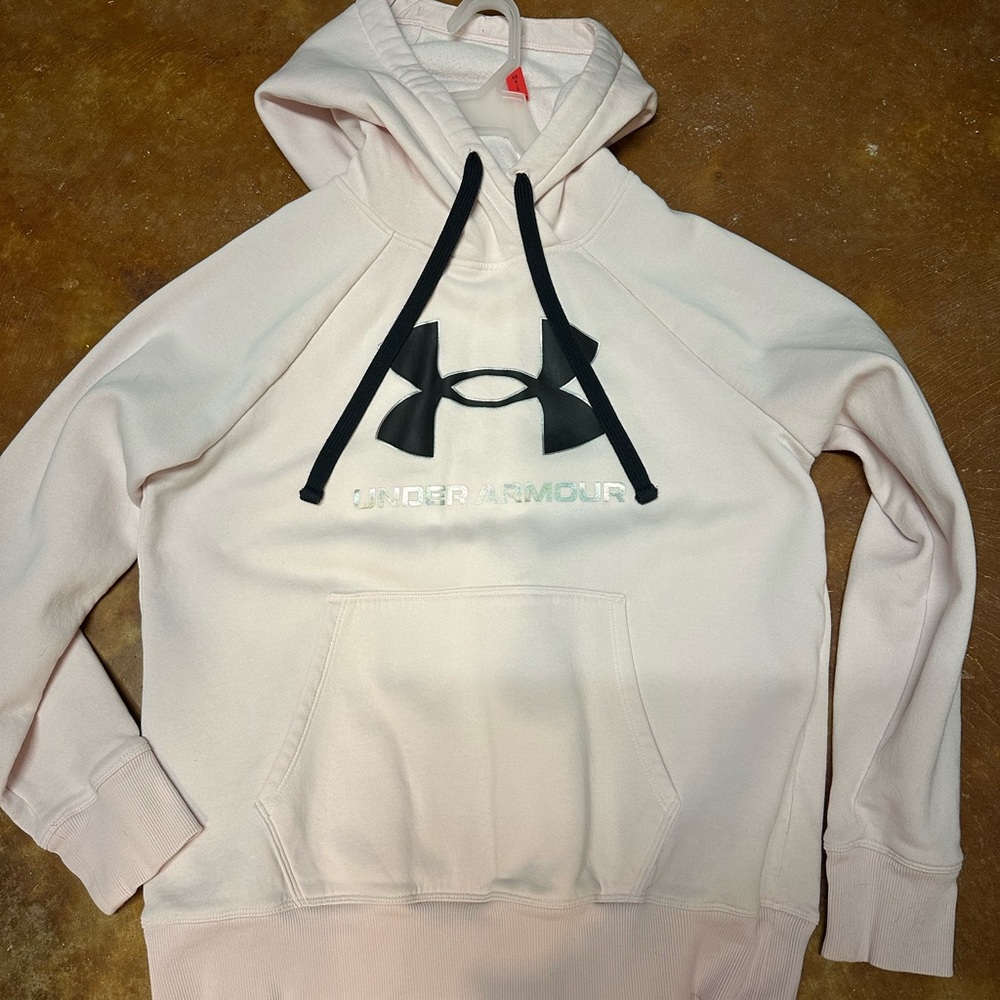 Under Armour Light Pink Hoodie with Black Accents